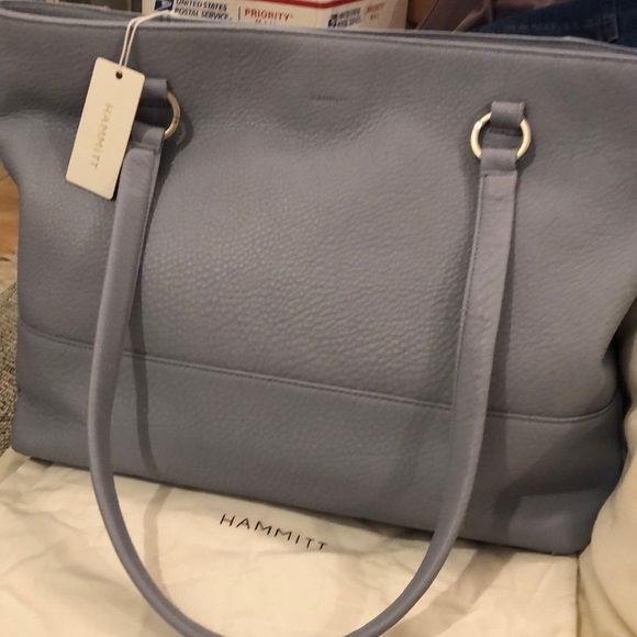 HAMMITT ANDERSEN LEATHER TOTE in PERIWINKLE HAZE NWT